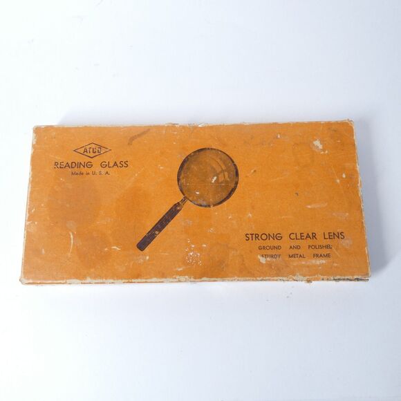 ATCO Reading Glass Magnifier Vintage Magnifying Glass w/Box - Picture 2 of 8